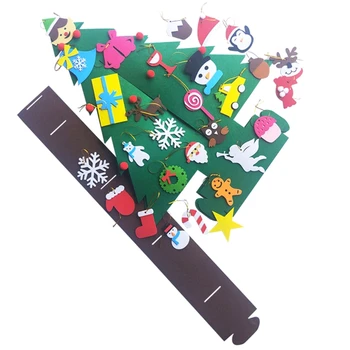 

DIY Felt 3D Christmas Tree Decoration with Hanging Ornaments Kids New Year Gifts