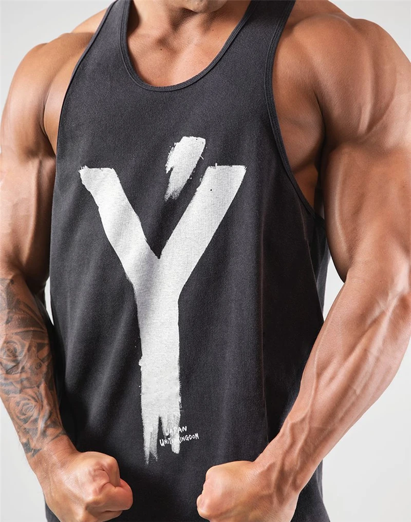 2022 Big Y Men Bodybuilding Tank Tops Gym Workout Fitness Cotton Sleeveless Shirt Running Clothes Stringer Summer Casual Vest 2