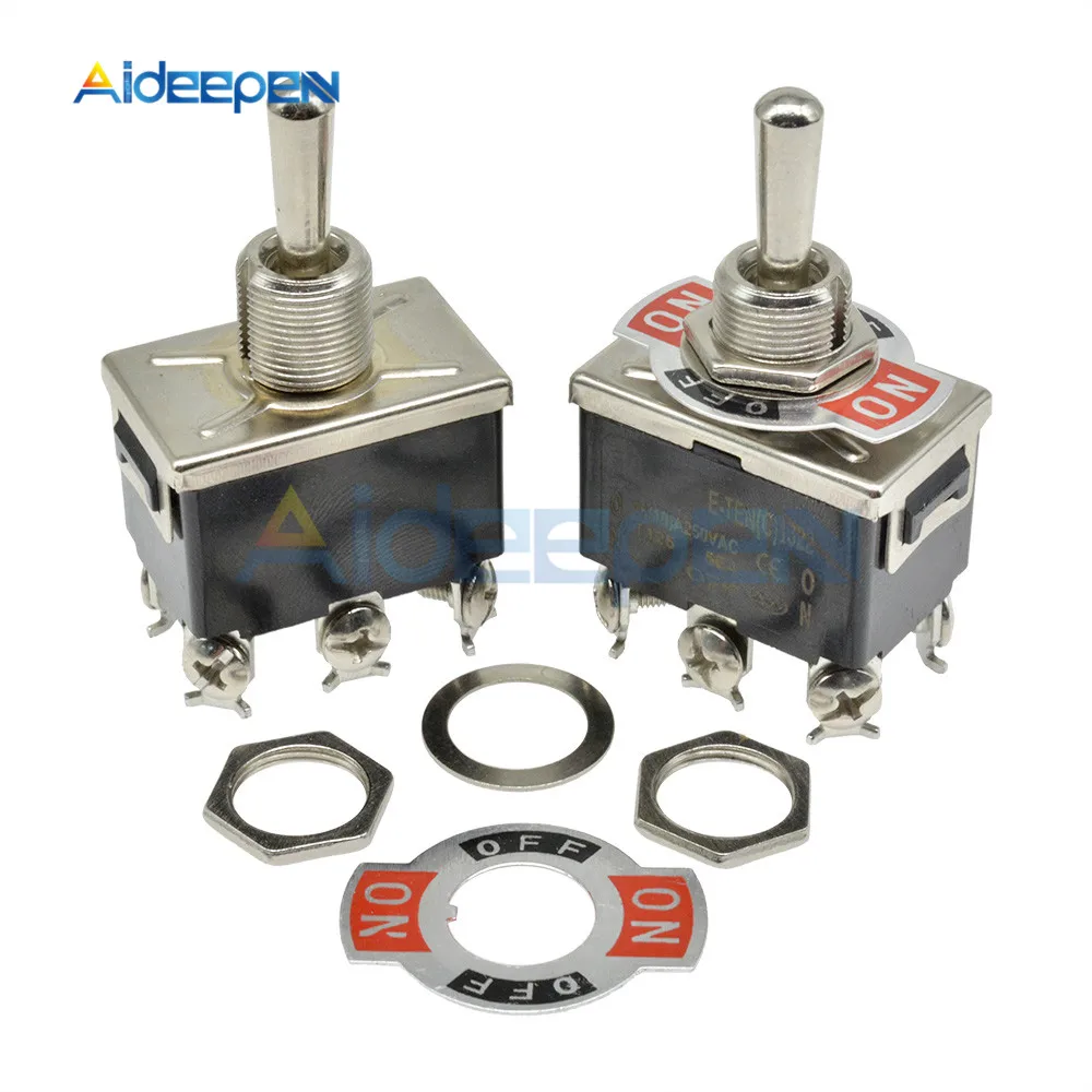 E-TEN(C)1322 MIni автоматический переключатель черный 6-контактный Выключатель ON-OFF-ON