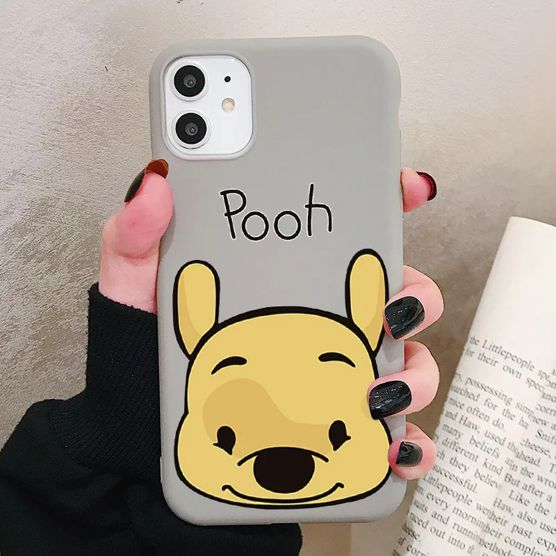 Популярный чехол для телефона в спортивном стиле для iPhone 11 Pro XR X Xs Max 8 7 6 Plus 6S медвежонок пух матовый Силиконовый чехол s мягкая задняя крышка - Цвет: P1Gray