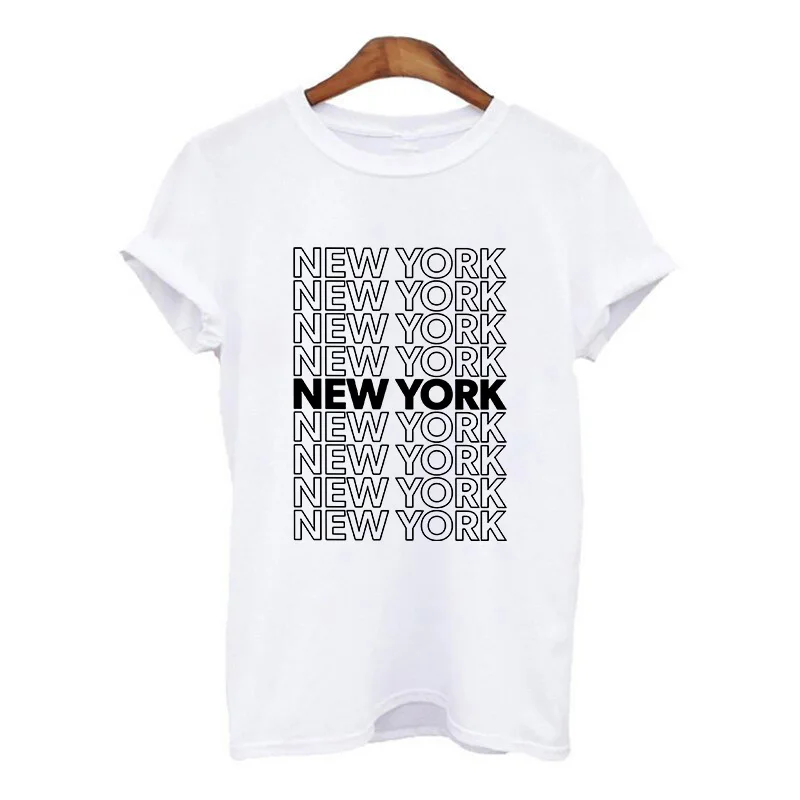 Women New York Letter Printing Harajuku Women tshirts Summer Simple white T-shirt For Lady Top Tee Hipster 2021 chrome hearts t shirt Tees