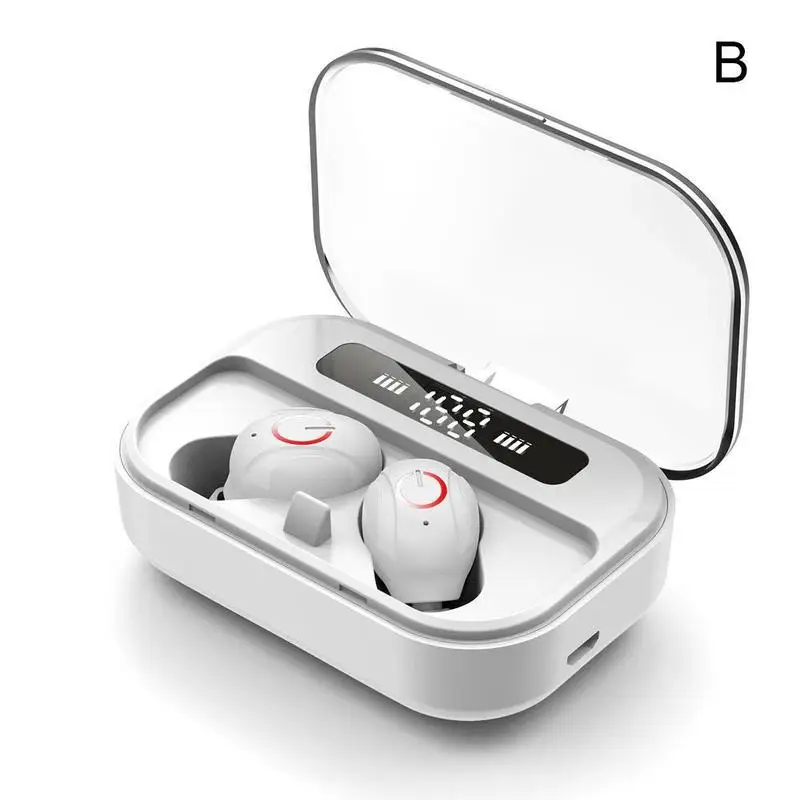 T11 Bluetooth гарнитура 5,0 Bluetooth гарнитура светодиодный цифровой дисплей бинауральная Голосовая Мобильная мощность беспроводные наушники - Цвет: B