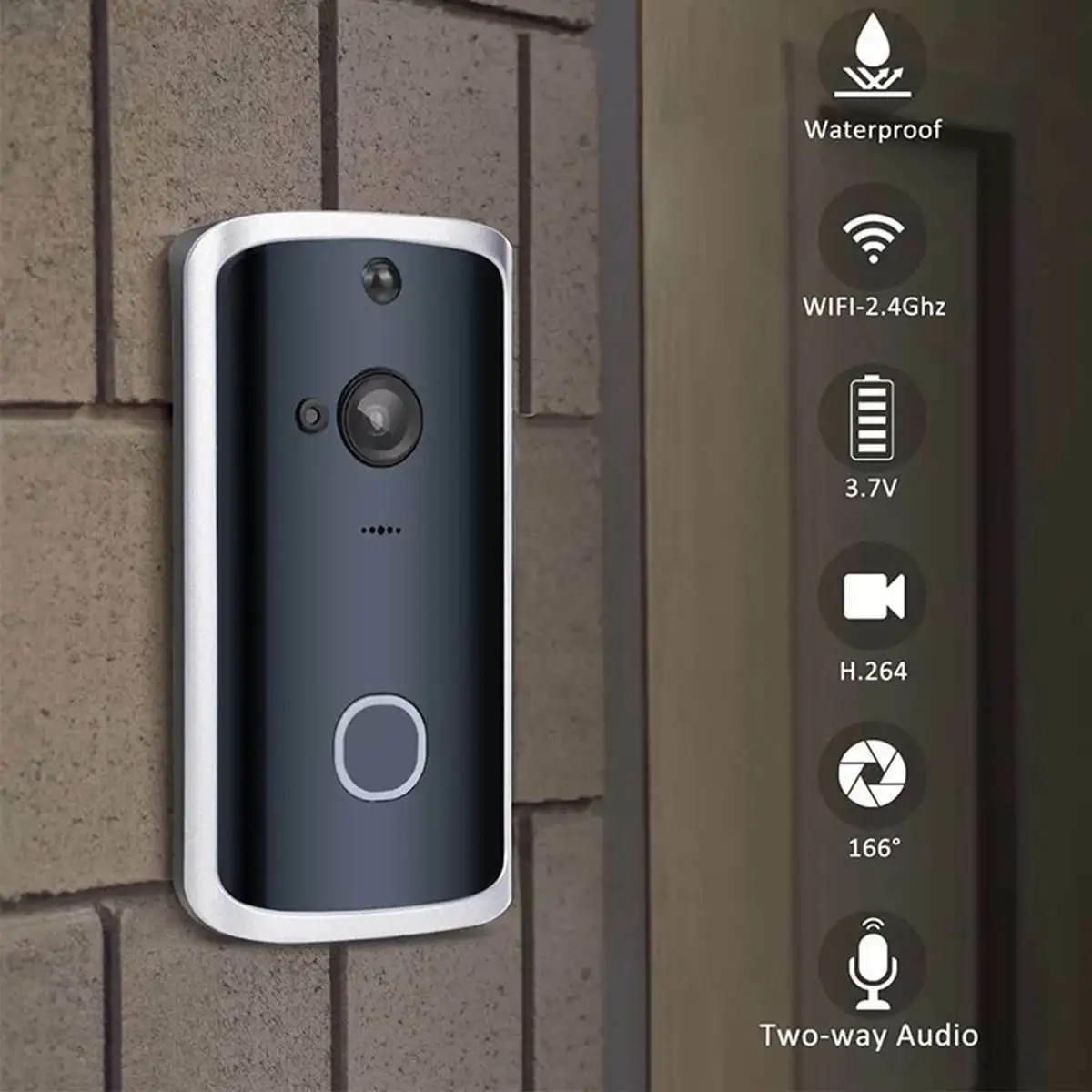 WIFI Doorbell Remote Control Night Vision IR Visual Camera Intercom 720P HD Wireless Smart Home IP Security Door Bell