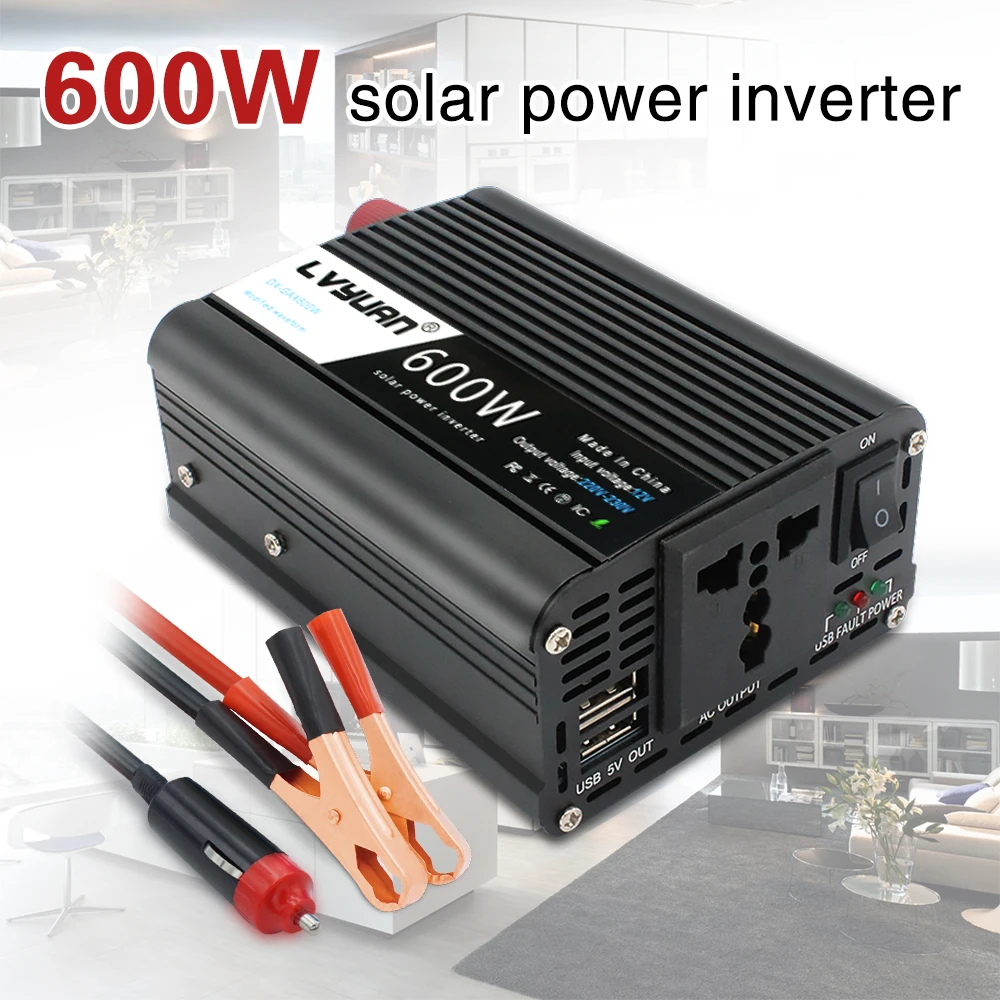 

Inverter 12v 220V 50hz 600W Car Inverter Convert Car Transformer Car Power Adapter Appliances Webasto 12 volts Inversor12v 220 v