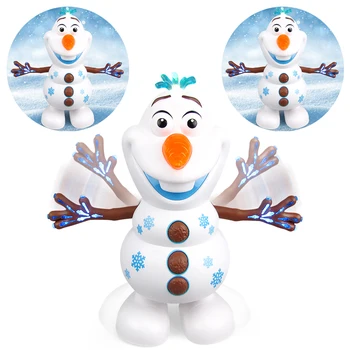 

Frozen Dancing Snowman Olaf Robot with Led Model Kids Toy Music Flashlight Electric Action Figure for Children Christmas Gift