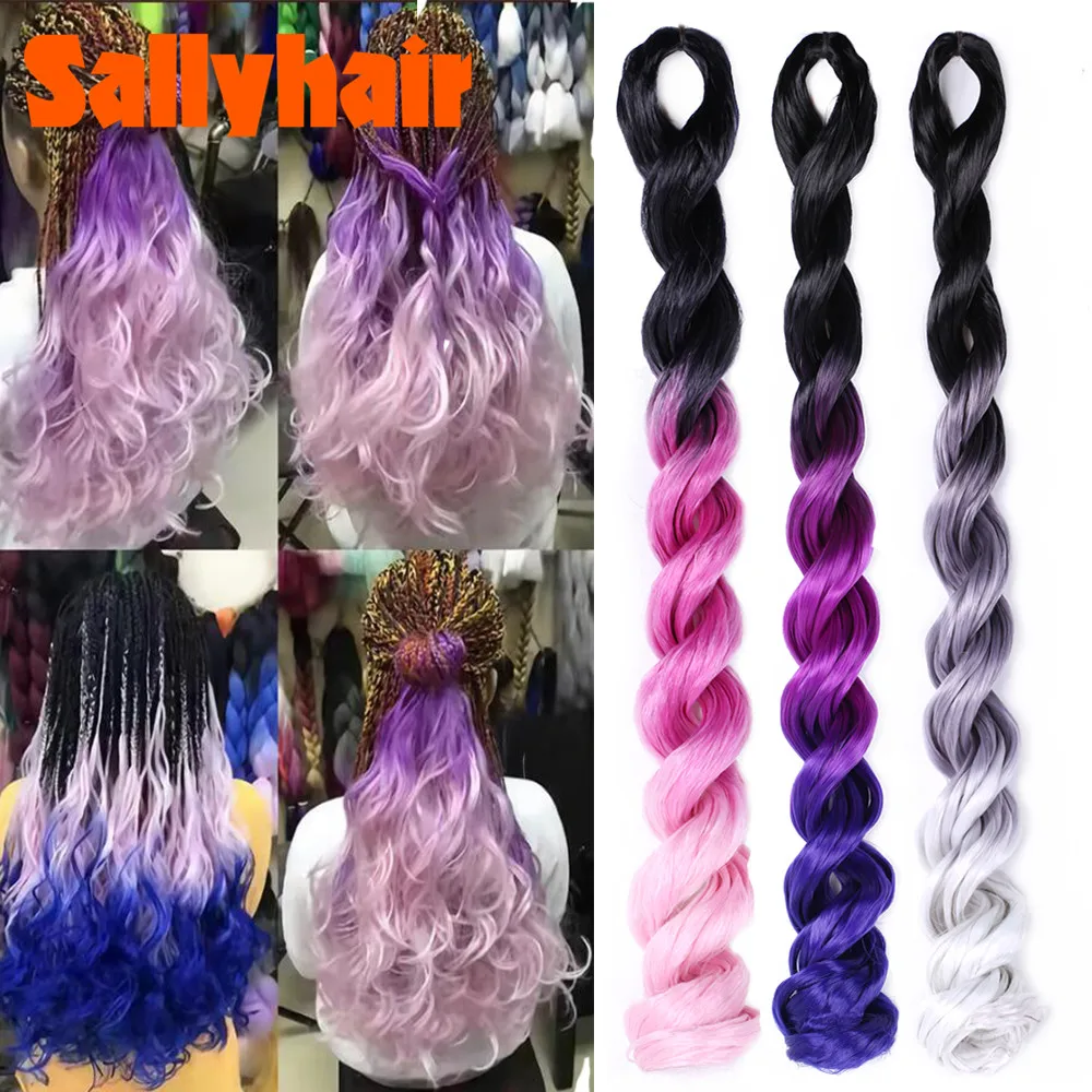 Sallyhair длинные волнистые волосы для наращивания синтетические плетения с