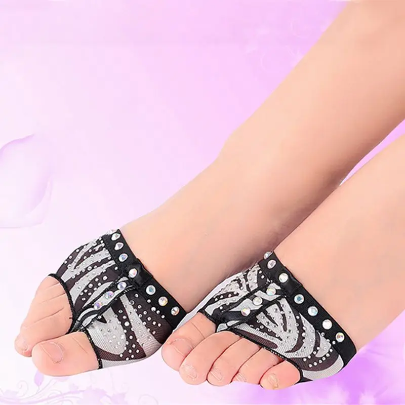 1 pair Belly Ballet Dance Toe Pad Practice Shoe Foot Thong Care Tool Half Sole Gym Sock Dance