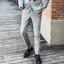 Четыре сезона Британский стиль удобный качественный деловой джентльмен чистый цвет красивый мужской саморазвитие модный костюм брюки