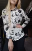 Autumn Spring Women Shirts Black White Cartoon Cat Print Blouses Fashion Slim Long Sleeve Chiffon Shirt Female Tops Blusas Mujer ► Photo 3/6
