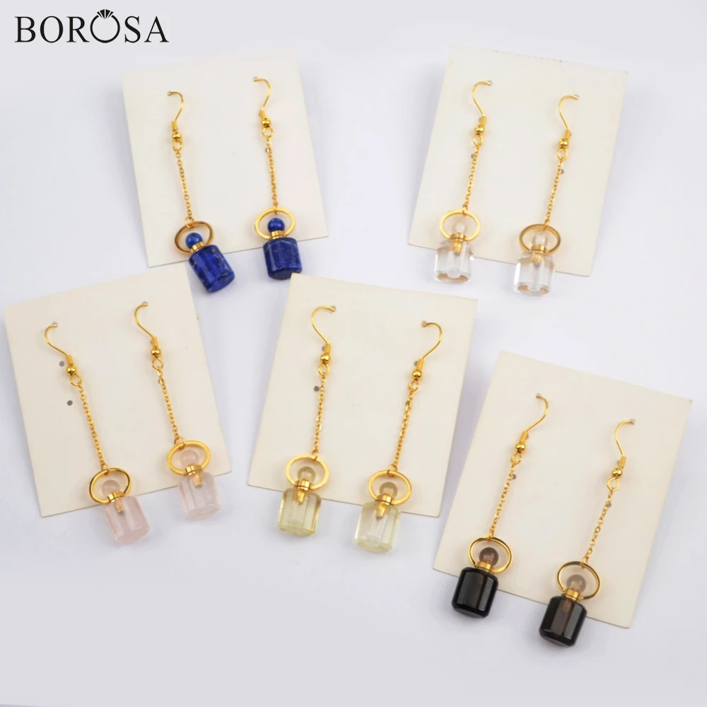 Серьги подвески BOROSA WX1190 женские из натурального камня ювелирные украшения в
