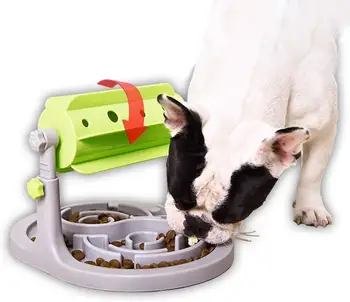 

Pet soft pet supplies roller type food funnel cat and dog food basin slow food dispenser adjustable pet food utensils