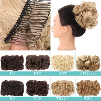 

Elastic scrunchies hair clips bun scrunchie bun weaves ponytail curly brown clip messy black for female WOMEN GIRLS MUMUPI