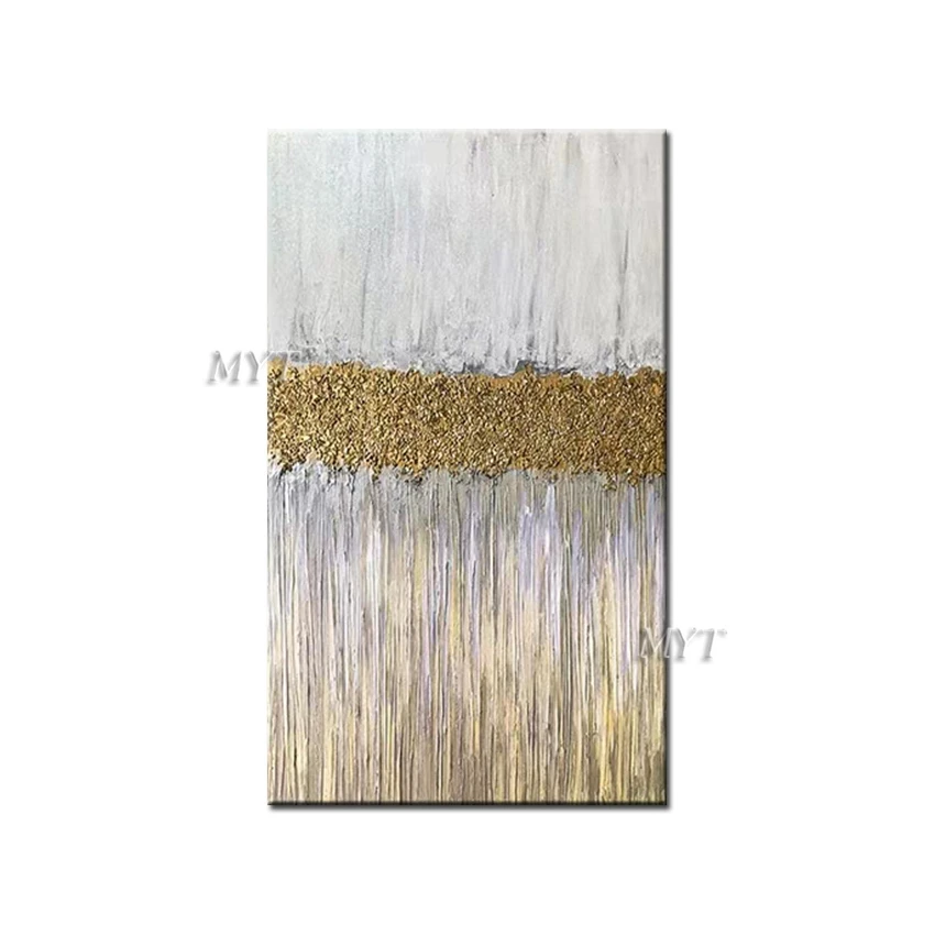 Золотой абстрактный дизайн 100% ручная роспись Тяжелая Текстура масляная живопись