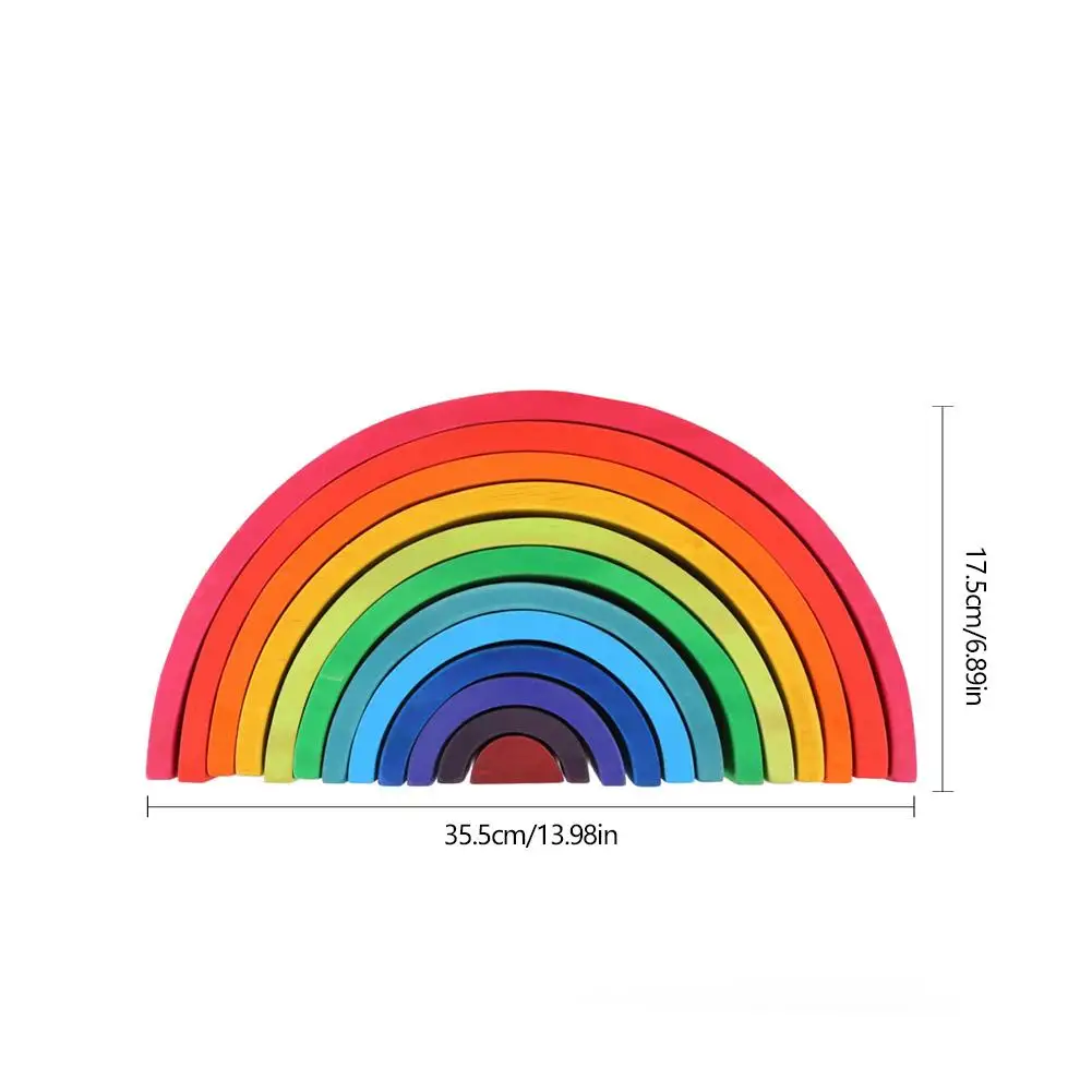 Радужная Арка строительство моста блок игрушки Радужный укладчик вложения головоломка блоки 12 шт. деревянные строительные блоки игрушки для детей