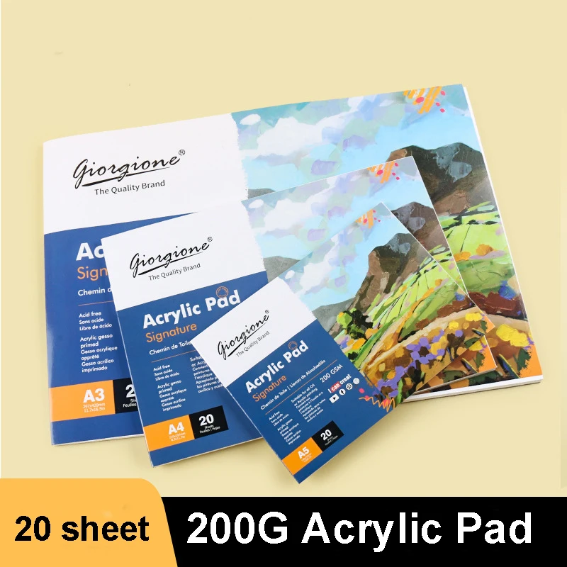 20 Sheet A5/A4/A3 Acrylic/Oil Paper for Drawing Painting Book For School  Art Supplies High Quality