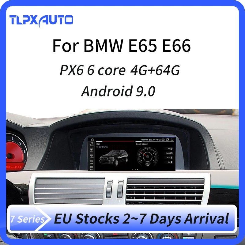Android 9 0 6 ядерный Автомобильный мультимедийный плеер GPS аудио для BMW 7 серии E65 E66 2002