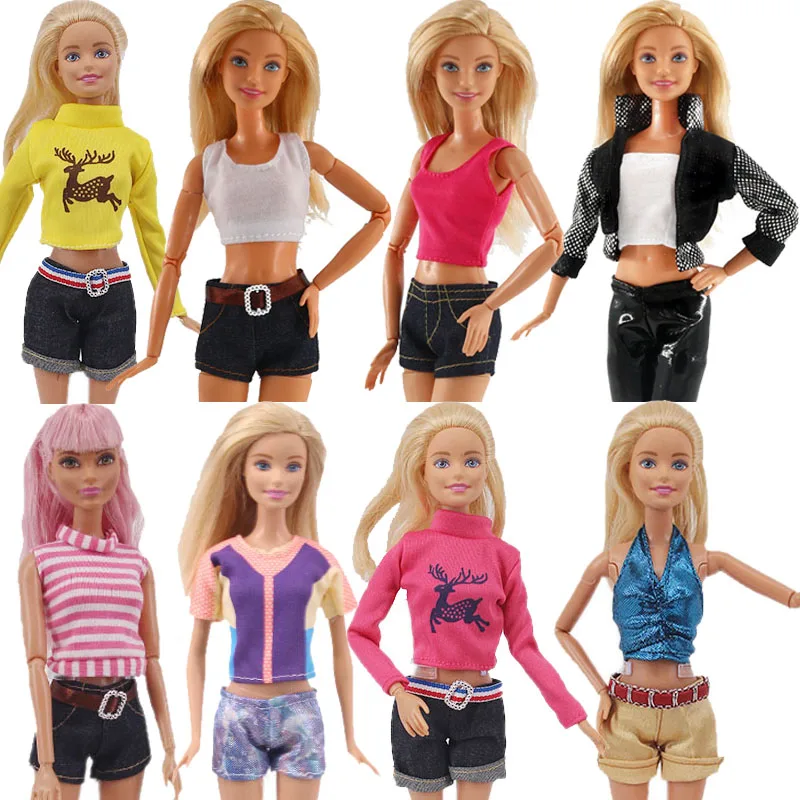 Barbies Doll Clothes Dress Suit Jeans Mini Dress Casual Clothes Fashion Apparel For Barbies Doll Accessories Kid Girl Toy Gift