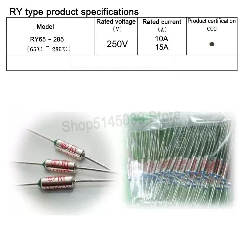 20 шт. TF Термальность предохранитель RY 10A 15A 250V Температура 65C 85C 100C 105C 100C 120C 130C 152C 165C 172C 185C 192C 200C 216C 240C 280C