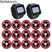 Retekess 433MHz Wireless Calling System Waiter Call Pager 2pcs Watch Receiver T128 + 15pcs Call Button T117 Restaurant Equipment Retekess 433MHz Wireless Calling System Waiter Call Pager 2pcs Watch Receiver T128 + 15pcs Call Button T117 Restaurant Equipment