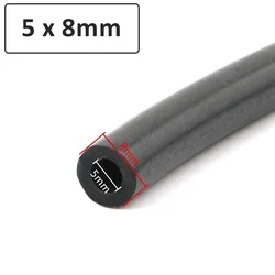 Black Silicone Tube - 1M Flexible Heat-Resistant Rubber Hose, Thickened (5 x 8mm)