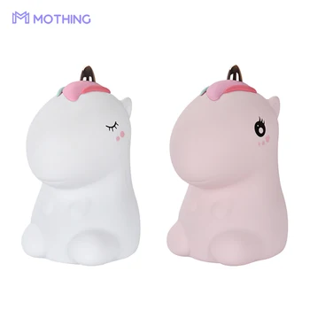 

Cartoon Horse Silicone Touch Sensor LED Night Light For Children Baby 2 Colors warm modes Cat LED USB LED Night Lamp