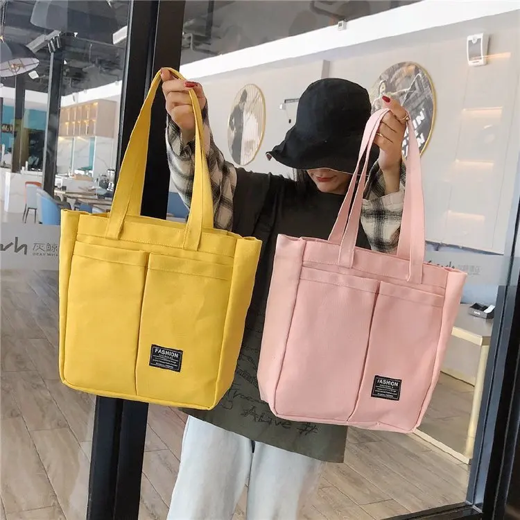 

Canvas Bag Women's 2019 Autumn And Winter New Style Japanese Korean INS Large-Volume Students Tote Bag Casual Hand Shoulder