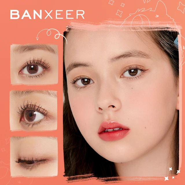 BANXEER Ultra-Fine Eyelashes Long Mascara 4D Silk Fiber Waterproof Curling Mascara Volume Extension Female Cosmetics Makeup 4