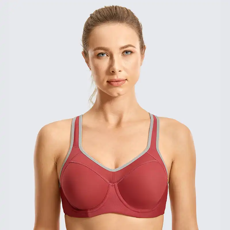 plus size women's wicking high impact molded underwire sport bra