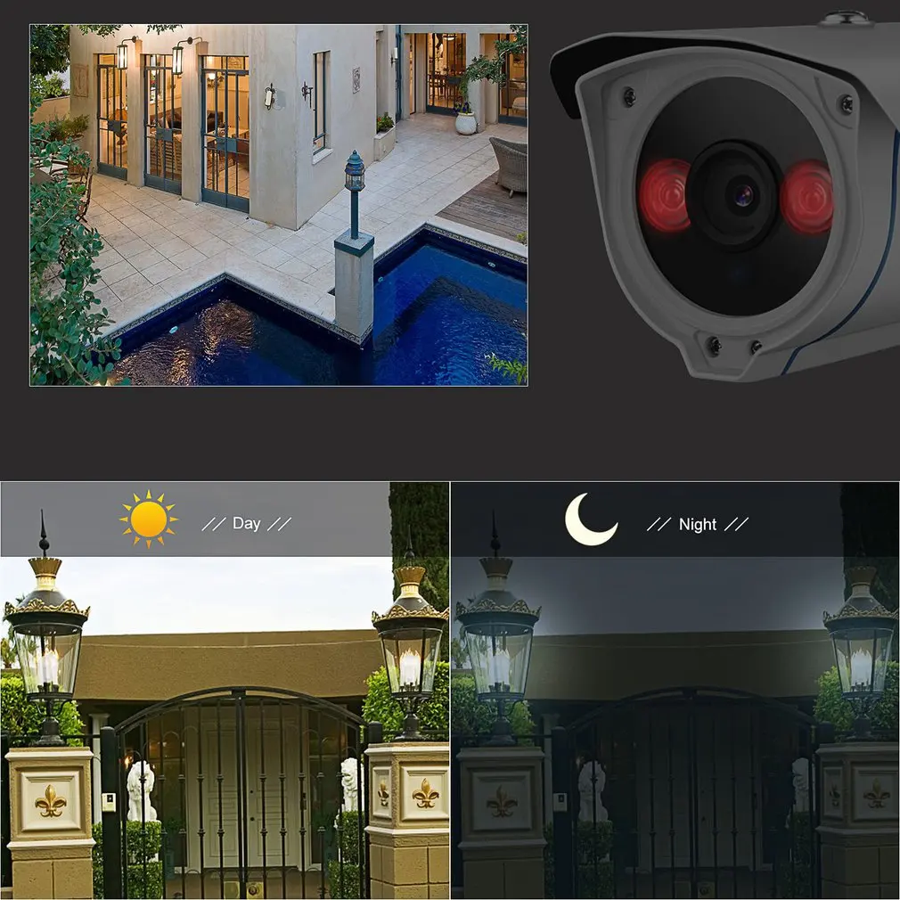  Outdoor Waterproof Image Adjustable 1080P Motion Detection IR Cut Night Vision Metal Gun Type Camer