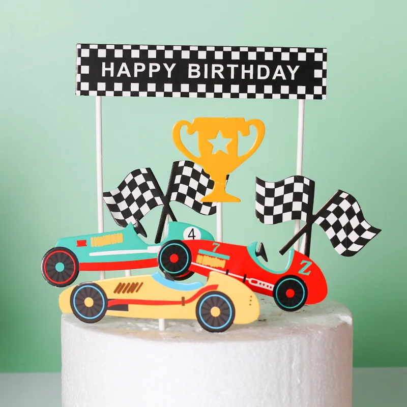 Ohaoduo Decoración para tarta de moto decoración para tarta de cumpleaños negro y dorado decoración para tarta de cumpleaños para hombres decoración para tarta de niño 
