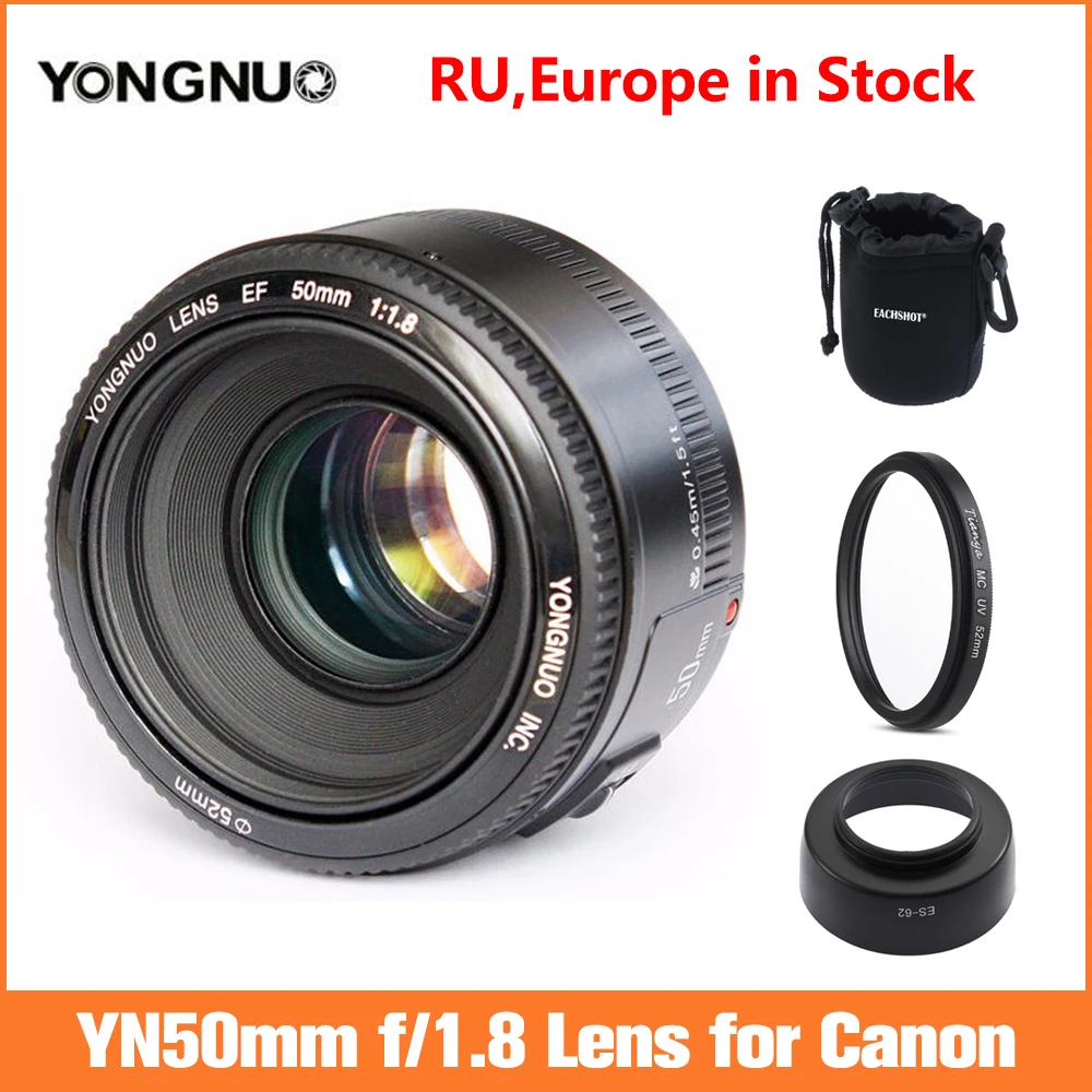 

YONGNUO YN50MM 50MM Auto Focus Lens f/1.8 AF Aperture Lense for Canon DSLR Cameras 600D 650D 5D2 5D3 5D4 750D 450D 550D 1100D