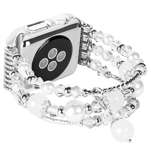 Чехол+ ремешок для часов Apple watch 3 Iwatch Band 42 мм 38 мм браслет из натурального агаоа цветной ремешок ручной работы для Apple Watch3 2 1 - Цвет: silver