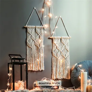 

Bohemian Macrame Wall Hanging Tapestry Wall Decor Boho Woven Knitted Tapestries Home Decoration Decorative Tapestries