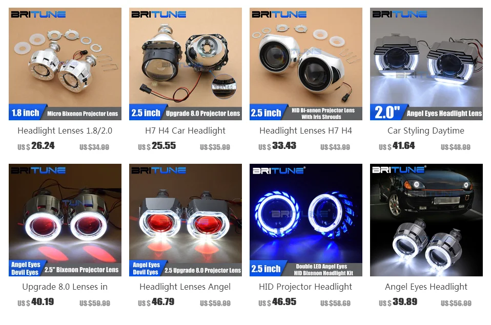 Линзы фар 2,0 H1 HID Bi-xenon H4 H7 проектор металлические линзы мини Gatling пистолет кожух для автомобиля мотоцикла аксессуары для модернизации