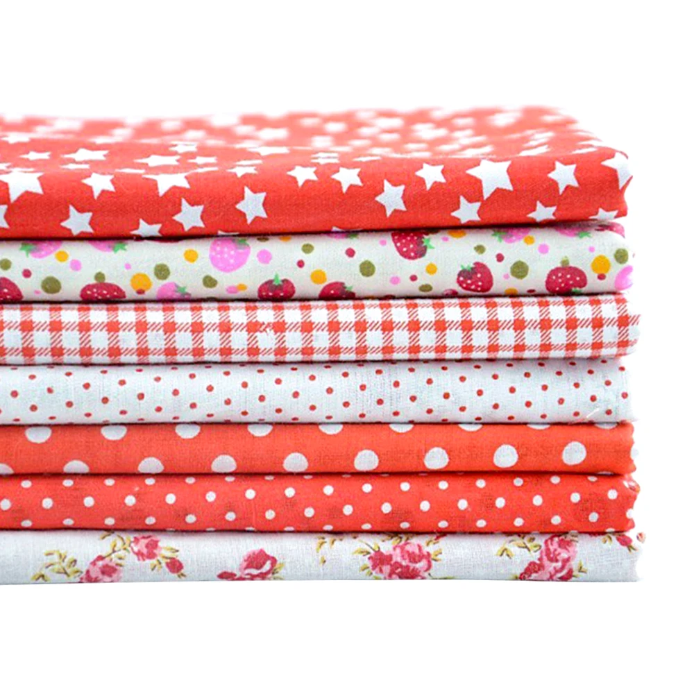 

Booksew Cotton Fabric Floarl Design 50CM*50CM 7 Prints Assorted Red Collection Sewing Cloth for Patchwork Quilting Tilda Pink