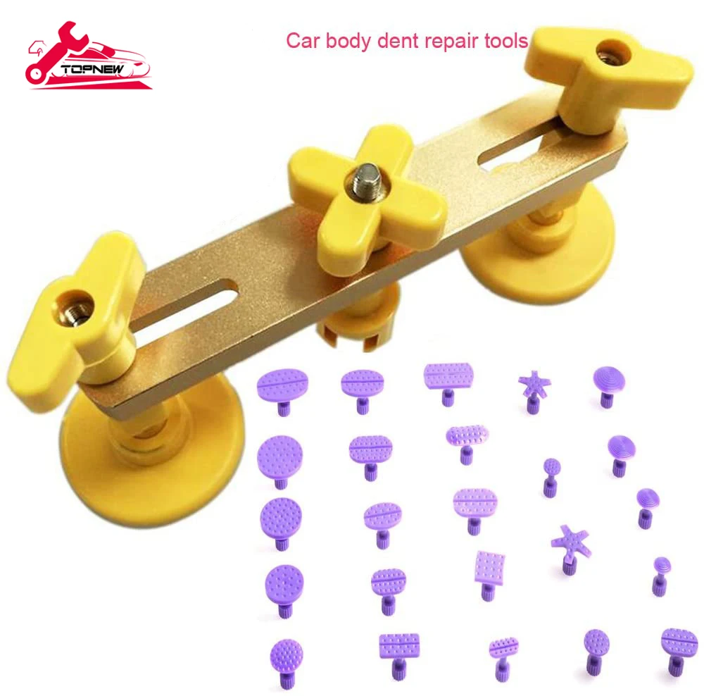 

Paintless Dent Removal Tools Bridge Dent Puller Kit Auto Body Ding Hand Tools Puller with 24pcs Different Size Glue Tabs