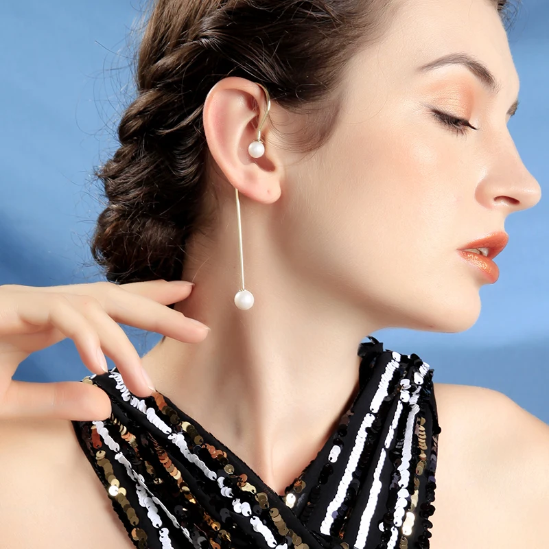 

Joolim Simple Pearl Cuff Earring Customized Earring Wholesale