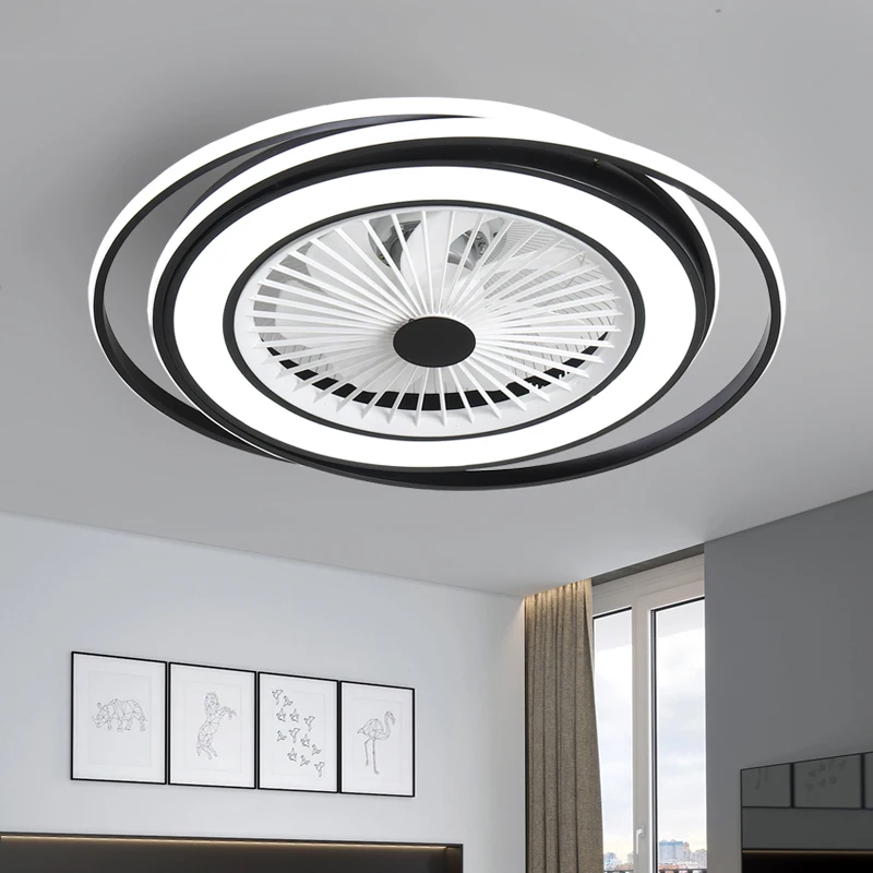 

Ceiling Fans with Light Decorative White Black Ceiling fan lighting for living room Bedroom Home ceiling fan lamp