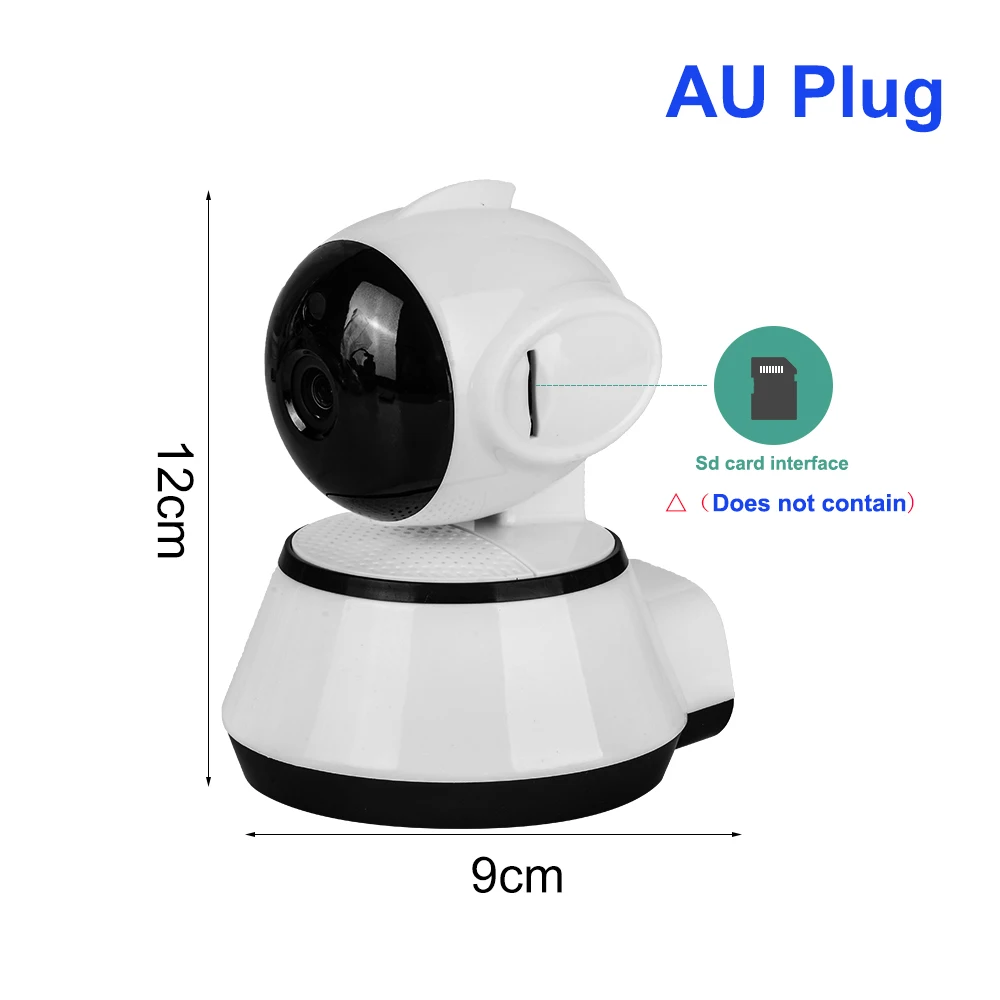 AU plug Детская камера Домашняя безопасность ip-камера Беспроводная Смарт WiFi камера Wi-Fi аудио запись наблюдения Детский Монитор сохранение карты памяти - Цвет: AU plug
