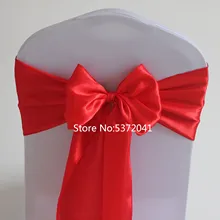 Горячая 17 × 275 см красный стул с обивкой из тафты створки для свадебного мероприятия, вечерние и банкетные украшения