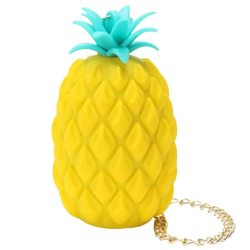 Сумка через плечо с изображением ананаса, Милая Мини Женская Желейная сумка через плечо, кошелек, сумка для монет, маленькая уличная сумка на плечо в форме фруктов - Цвет: Цвет: желтый