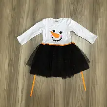 Одежда для маленьких девочек; Рождественская юбка; платье снеговика для девочек; милое детское платье для девочек