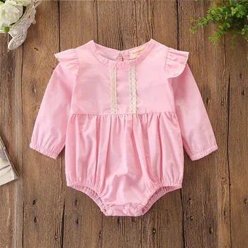 

Newborn Baby Girl Clothes 2020 Summer New Long-sleeved Jumpsuit Thin Section Short Climbing Triangle Romper One-pieces