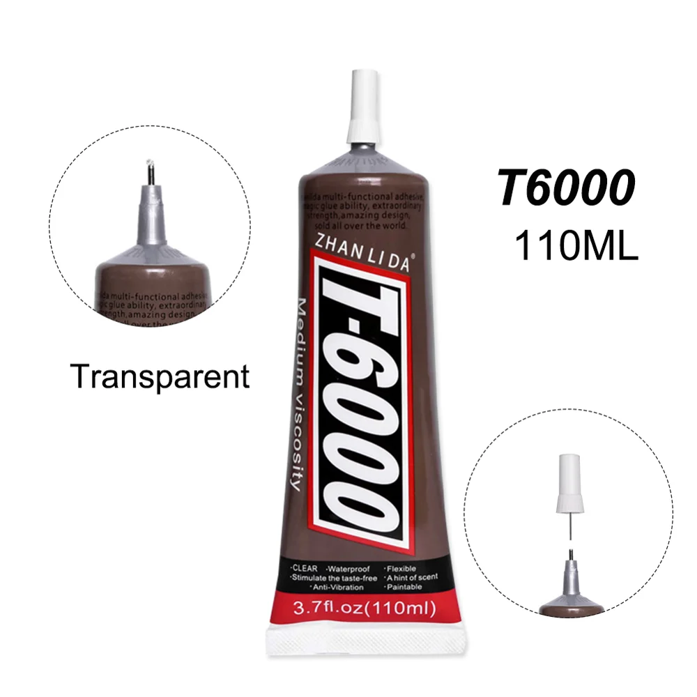 

Transparent 110ML Super Epoxy Resin T6000 Glue Adhesive Stone Wood Fabric Cloth Leather Plastic Touch Screen Paper Rubber b7000