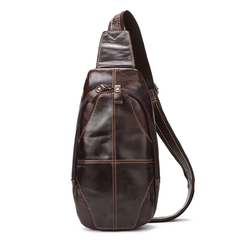 

Cow Leather Men's Bag England Postman Bag Fashion Casual Business chest bag