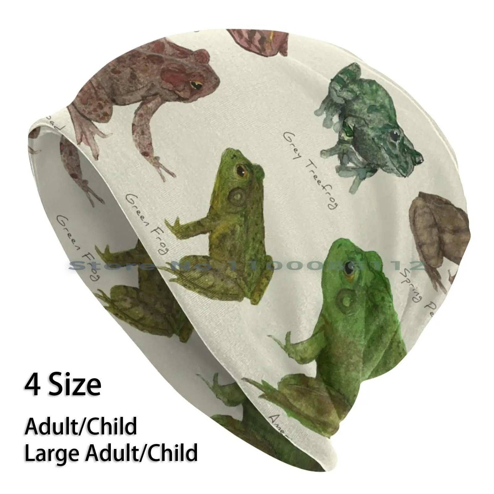 Anfibi E Rettili Berretti Cappello In Maglia Rana Wood Frog Spring Peeper Green Frog Grey Treefrog Tree Frog American Bullfrog