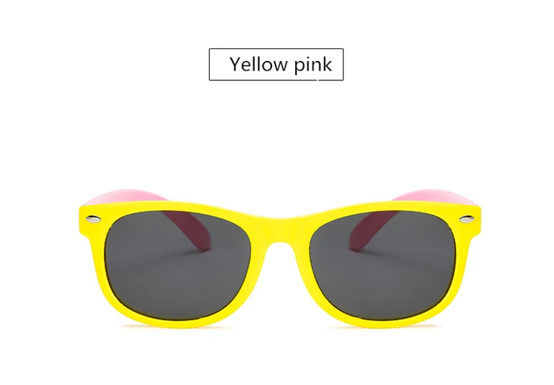 yellow pink Занавес Новые поляризованные солнцезащитные очки для детей TR90 силиконовые защитные зеркальные очки для мальчиков солнцезащитные очки для девочек Подарки для детей детские очки UV400 Gafas - Цвет линз: yellow pink