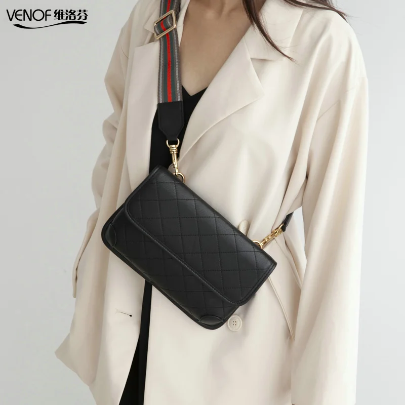 VENOF модные кожаные сумки через плечо для женщин нагрудная сумка женские широкие ремни сумка на плечо роскошные дизайнерские женские кожаные сумки