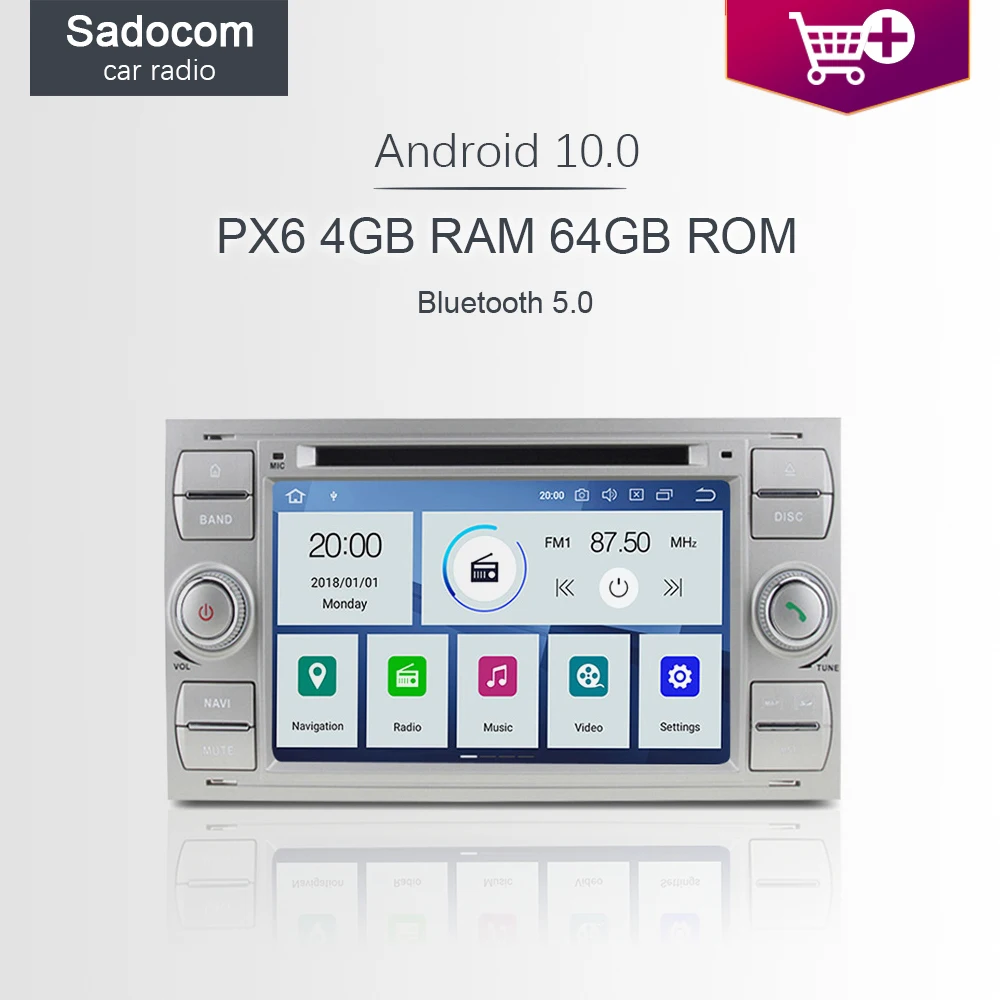 Автомагнитола PX6 2 din Android 10 0 6 ядер 64 ГБ 4 Гб|Мультимедиаплеер для авто| |