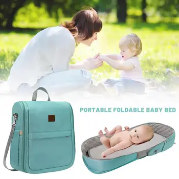 

Mummy Bag Foldable Baby Bed Large Capacity Baby Lounger Travel Infant Cot Newborn Changing Station Seat